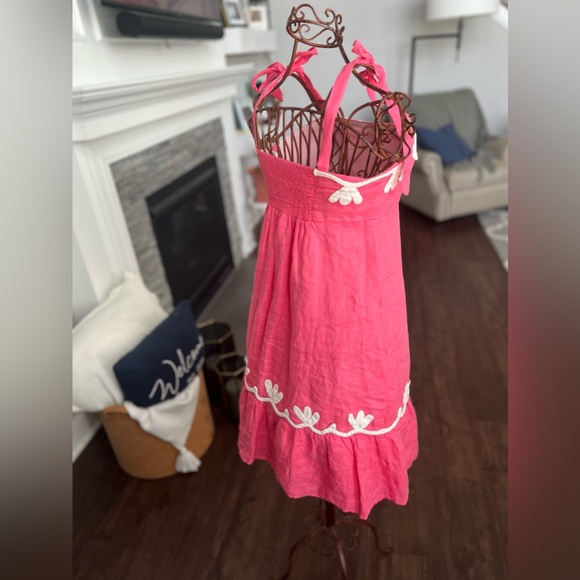 Lilly Pulitzer Pink & White Beach Lightweight Dress Shoulder Ties Women’s Size 2 - Picture 7 of 14